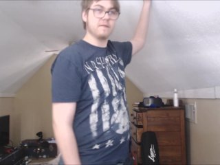 Girl comes over.... and makes nerdy guy cum