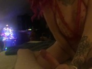 Preview 3 of Pink haired trans girl deep throats cock