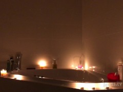Sarah takes a bath in the Bathroom, plays with Jacuzzi lights the candles
