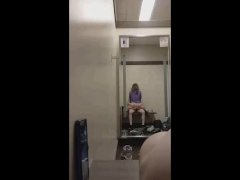 Nerdy Quiet Girl Behind Counter Sucks & Fucks a Customer for a Creampie