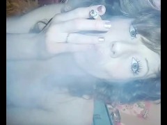 Sexy smoker Roxy blue eyed rebel angel teen smoking fetish, step, innocent