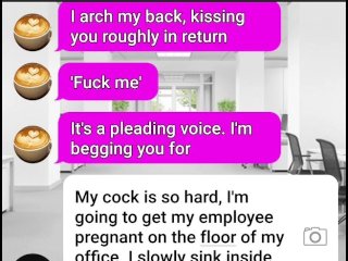 boss fucks employee, creampie, boss fucks secretary, sexting