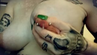 Lactation Fetish Of A Tattooed Hottie With Pierced Tits