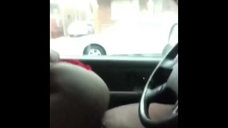 Thick redhead Detroit thot riding me outside in the car
