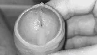 Super close up cumshot with moaning (Black & White)