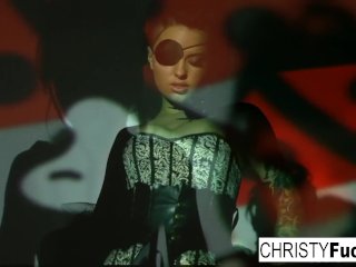 Sexy Christy_Mack the Pirate plays_with her pussy