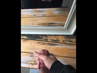 Busting Huge Nut in Mirror