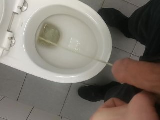 Just a pissing with cock ready to Explode. That's really hard for a boy