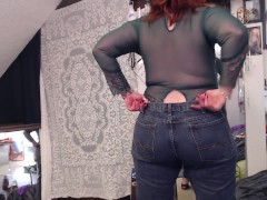 V217 Steves custom fashion show skin tight jeans and heels to lingerie and