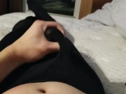 Preview 4 of Femboy jerking off and cumming through leggings