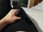 Preview 5 of Femboy jerking off and cumming through leggings