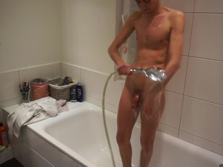teen caught pissing in the shower