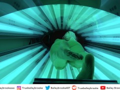 Horny Teen Caught On Masturbating In Tanning Bed