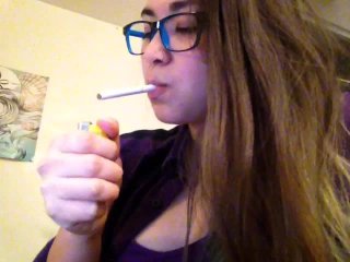 MissDeeNicotine - Smoking with Glasses on for a Fetish Fan!!