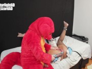 Preview 2 of Furry Girl Spanked, Fucked by Red Lizard. Fursuit Murrsuit Yiff