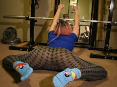Amber Blank Show: Stretching in houndstooth