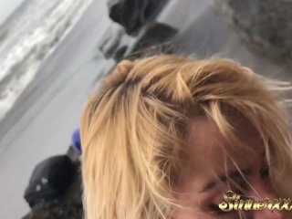 Tinder Date - BEACH QUICKIE - Creampie - Cherry Kiss