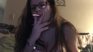 Playing Xbox With A Smoking Fetish And Smoking MILF 36Dd Tits Out