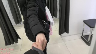 A Young Russian Couple Using The Fitting Room To Film Their Sex