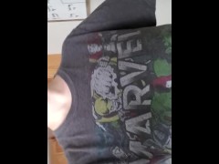 Big tits on treadmill tease