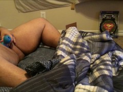 Hefty FTM Strokes Huge Cock and Cums Three Times