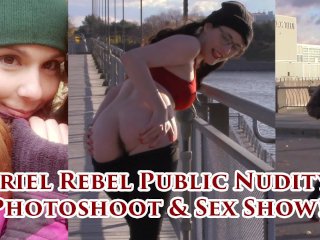 ariel rebel, real photoshoots, behind the scenes, public flashing
