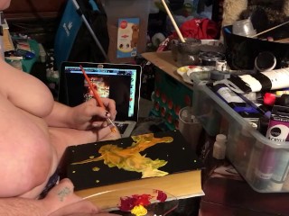 Boobs Ross - first Time Painting on Camera