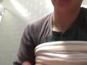 Preview 6 of Horny FTM Boy Pussy in Men's Bathroom With Men Inside