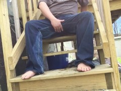 Soaking my Jeans on the Porch
