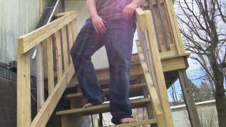 Soaking my Jeans on the Porch