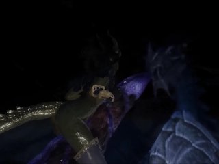 skyrim dragon and Argonian girls love