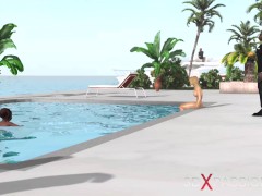 Island. Two black bodyguards fuck blonde - Screenshot 5 of 16 - Young  3d