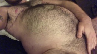 Pregnant FTM Trans Man Rubs Huge Belly and Huge Clit