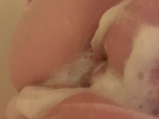 Cleaning my Tits and Pussy in the Shower