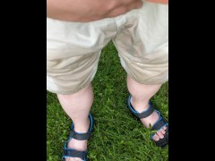 Peeing My Shorts in the Yard After Holding for Hours