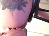 Barstool anal fetished gaped with tongue