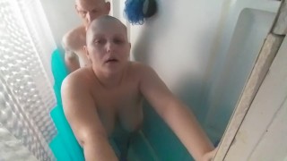 The Bald Girl Then Cums On Her Naked Head