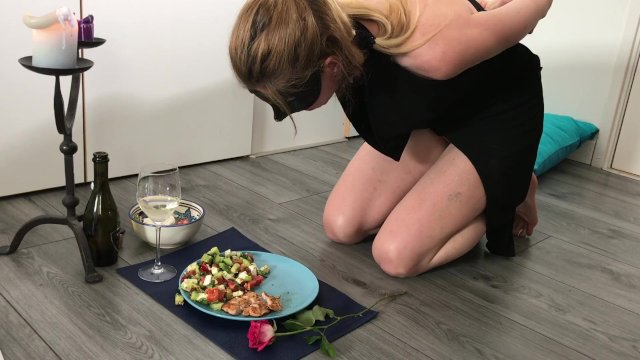 Watch Bondage Video:Submissive Painslut's Valentine's dinner- burns, cries, begs and squirts...