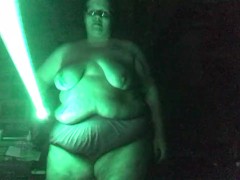 Boobs Ross Shows Off Her Lightsaber
