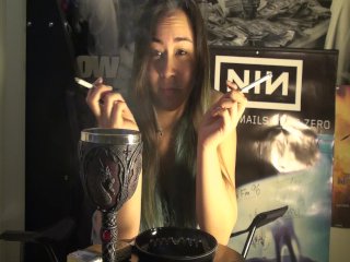 smoking fetish, asian smoking, nose piercing, alternative girl