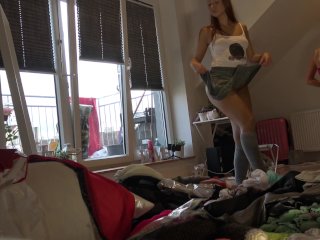 Girls´ Minikini Thong and Short Skirts Try On Dance Party Day