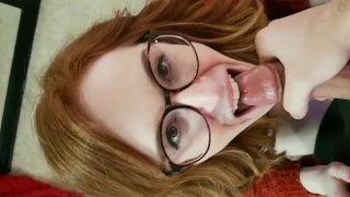 On Snapchat A Teenage Redhead Receives A MASSIVE Facial