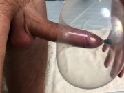 Preview 6 of Condom Balloon Sex Toy Tutorial - Guy Moaning Loud While Cumming 4K