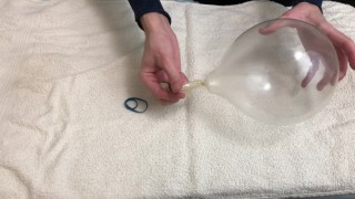 Condom Balloon Sex Toy Tutorial - Guy Moaning Loud While Cumming 4K