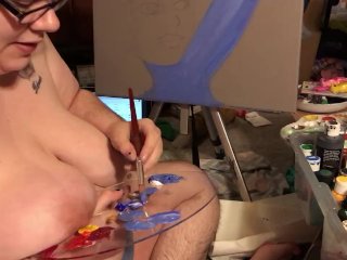 paint, canvas, boobs, art