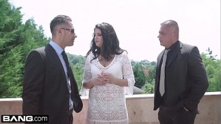 Glamkore - Coco de Mal gets fucked in the ass outside in a threesome