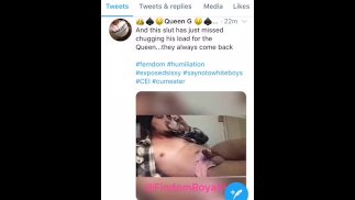 Cumslut 在 Twitter 上！暨痴迷的娘娘腔吞下@FindomRoyaltyG