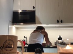 Perfect Pokies on the Kitchen Cam, Braless Sylvia and her Amazing Nipples