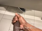 Preview 3 of BBC Jerking off In Busy School Restroom