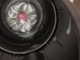 First Time Using Fleshlight Launch with the Quickshot_5 Cumshots in a_Row